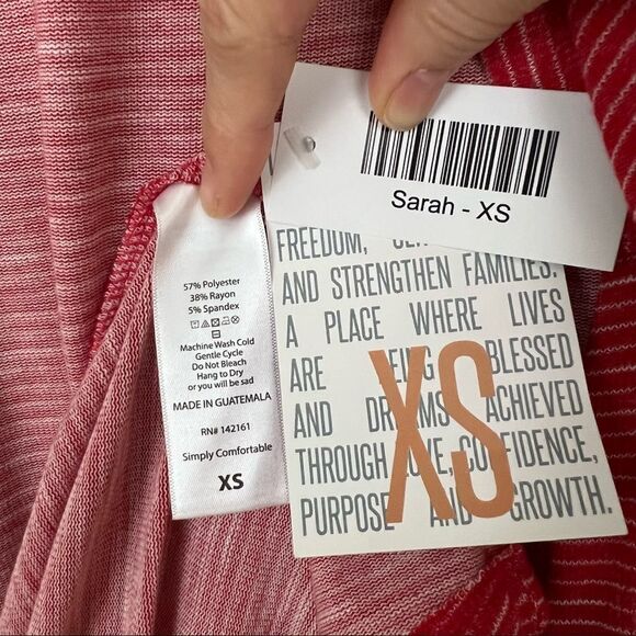 Lularoe Sarah Cardigan / Duster Red & White - Size XS - Picture 5 of 6